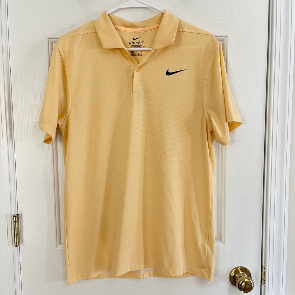 Nike Men's Dri-Fit Yellow Golf Shirt. Small.